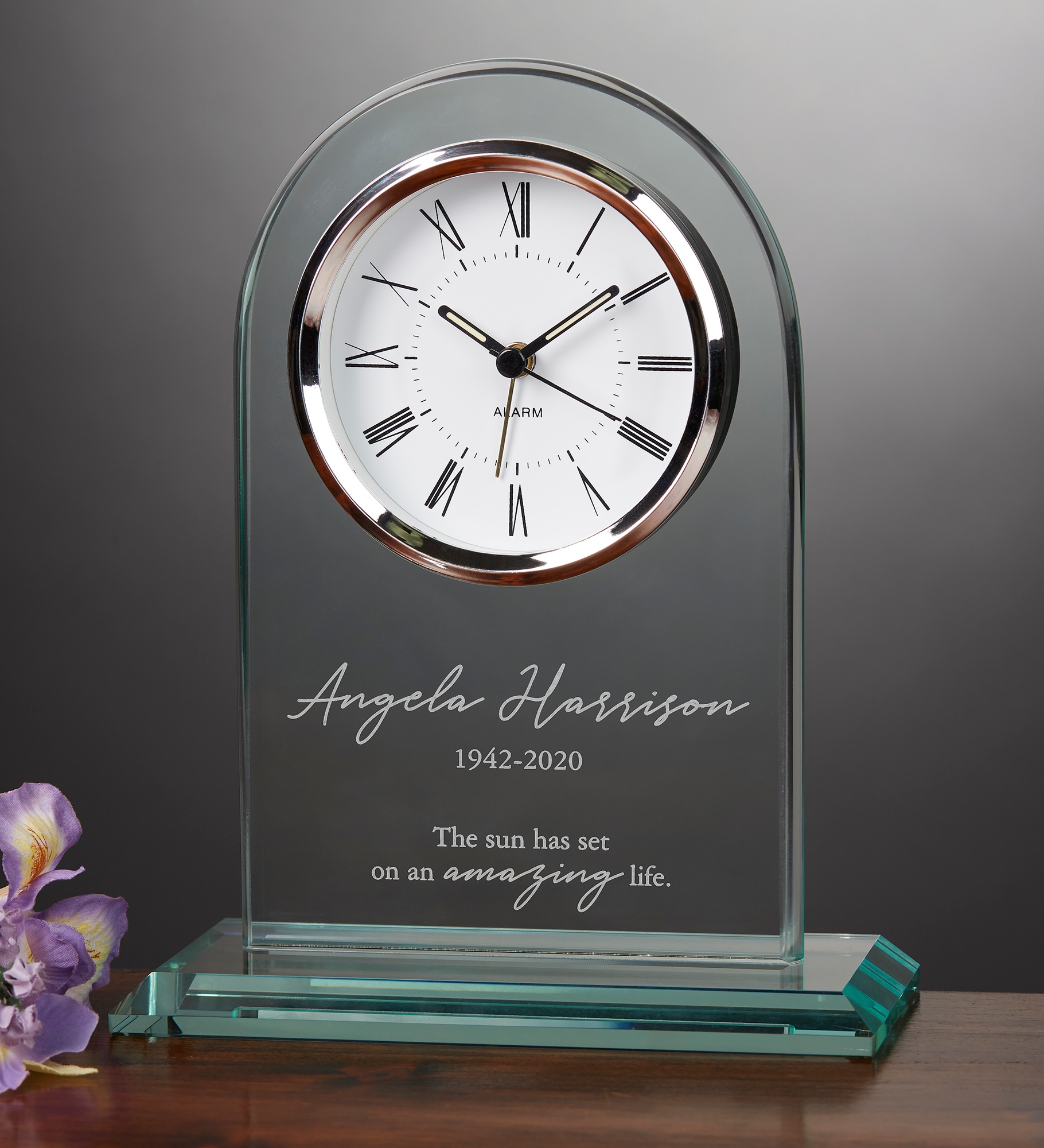 In Memory Engraved Glass Clock